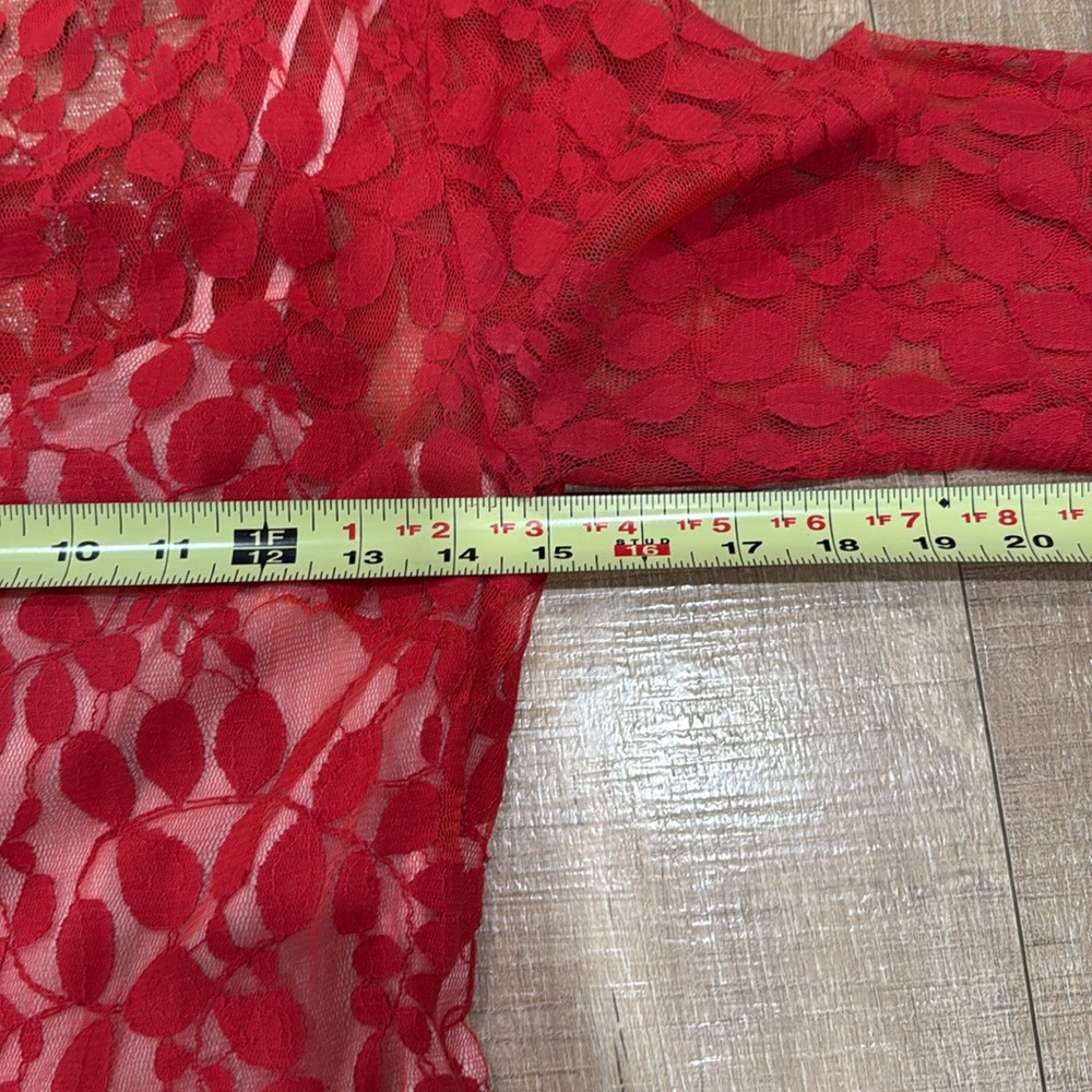 EUC Free People Floral Mesh Lace Dress Size 6 - Picture 7 of 11
